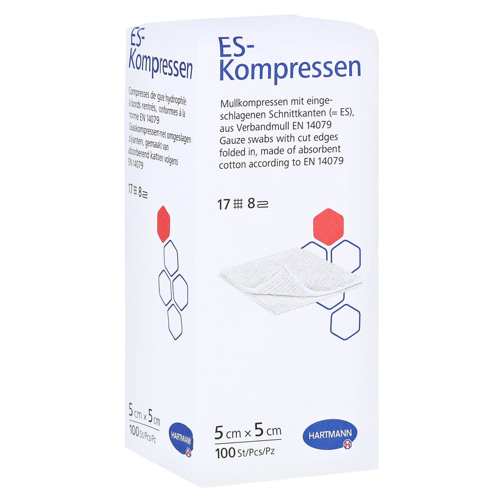 Es-kompressen Unsteril 5x5 cm 8fach 100 St