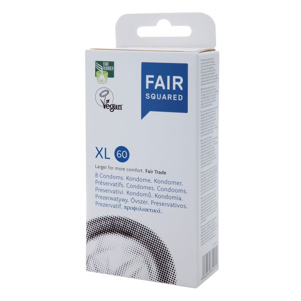 «XL 60» geräumige Fair-Trade-Kondome, CO²-neutral und vegan (8 Kondome) 8 St