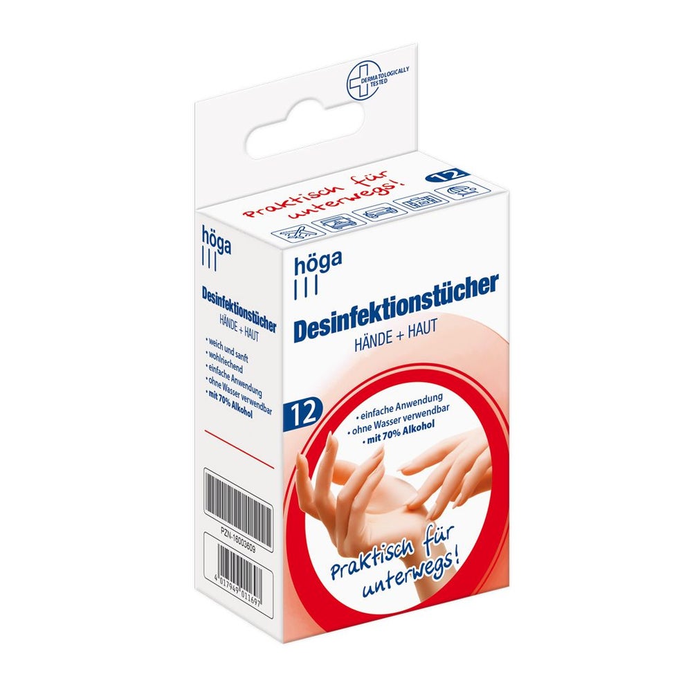 Desinfektionstücher Hände+haut 12 St