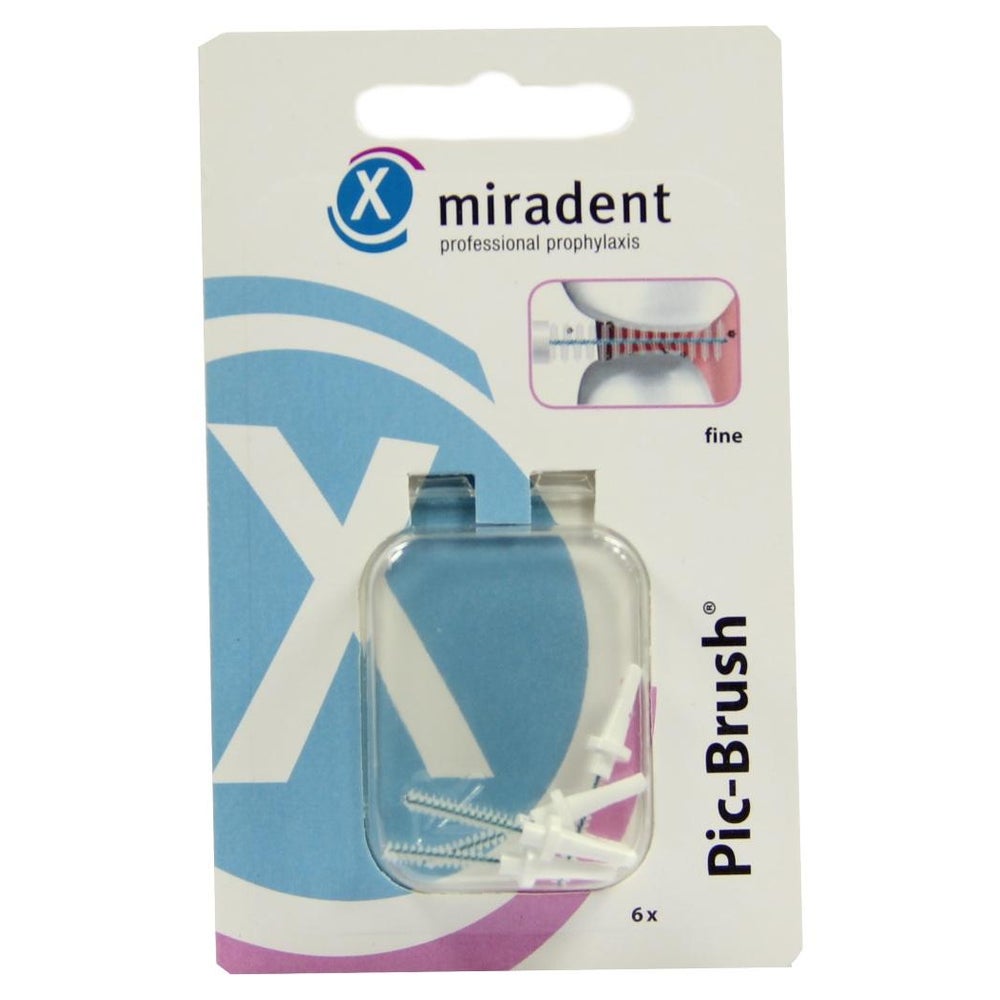 Miradent Interdentalbürsten Pic-Brush Ersatzbürsten fine weiß 6 St
