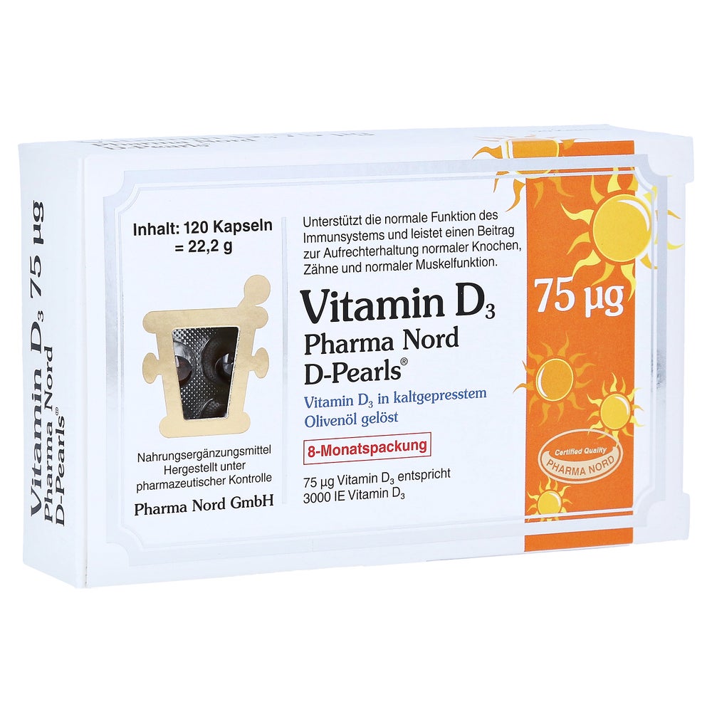 Vitamin D3 75 µg Pharma Nord D-Pearls Ka 120 St