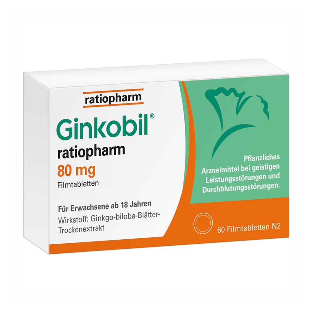 Ginkobil ratiopharm 80mg mit Ginkgo biloba 60 St