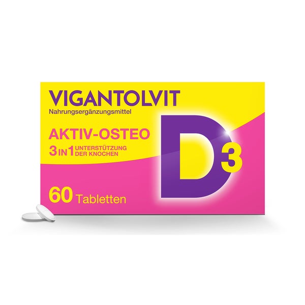 VIGANTOLVIT Osteo mit Vitamin D3 1000 I.E.,K2, Kalzium 60 St