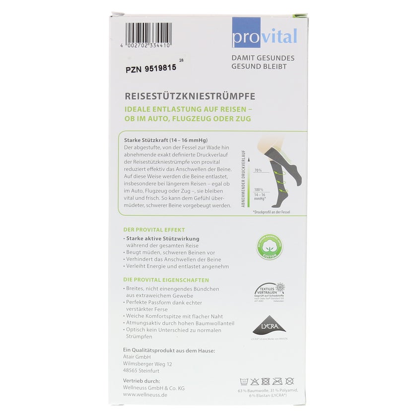 Provital Reisekniestrümpfe Gr.35-38 schw 2 St, 2 St online kaufen 