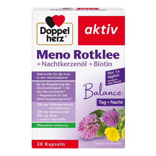 Doppelherz Meno Rotklee + Nachtkerzenöl + Biotin 30 St