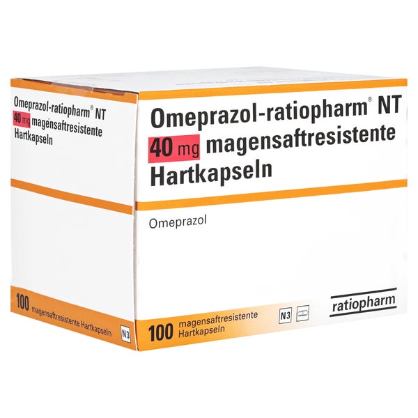 OMEPRAZOL-ratiopharm NT 40 mg magensaftr.Hartkaps. 100 St