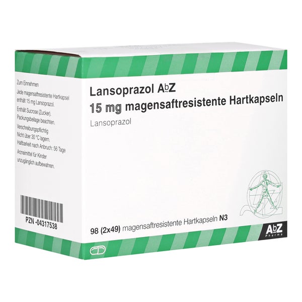 LANSOPRAZOL AbZ 15 mg magensaftres.Hartkaps. 98 St