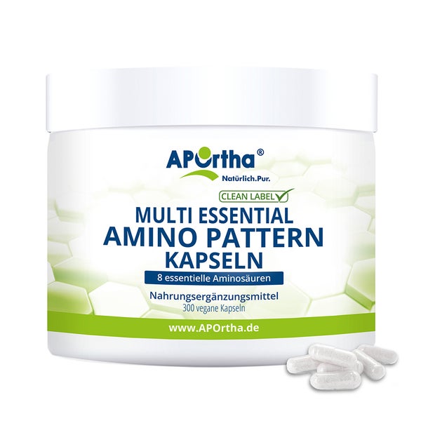 APOrtha® Multi essential Amino Pattern - Aminosäuren EAA mit BCAA - 500 mg - vegane Kapseln 300 St