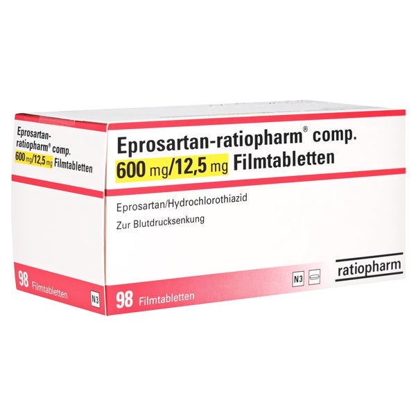 EPROSARTAN-ratiopharm comp.600 mg/12,5 mg Filmtab. 98 St