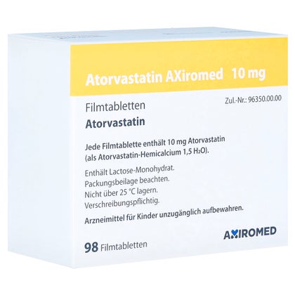 ATORVASTATIN AXiromed 10 mg Filmtabletten 98 St mit E-Rezept kaufen ...