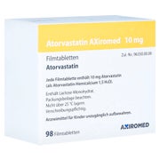 ATORVASTATIN AXiromed 10 mg Filmtabletten 98 St