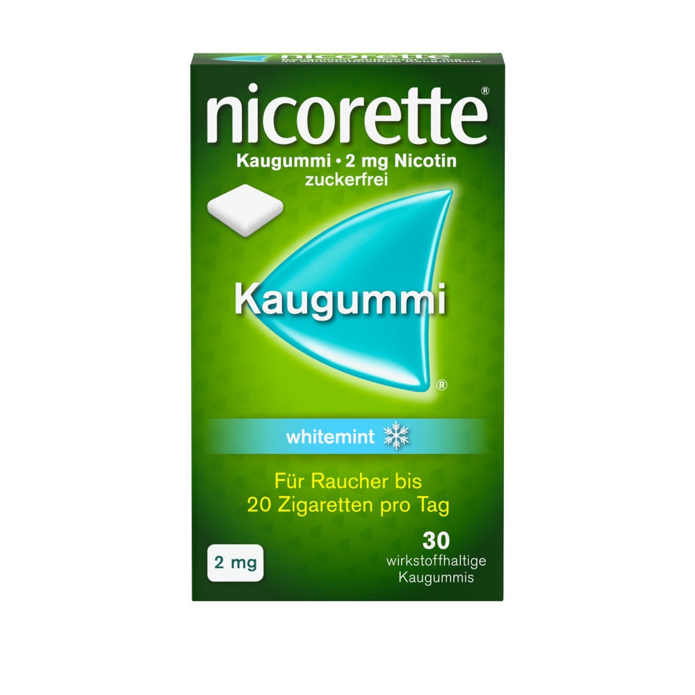 nicorette Kaugummi 2mg whitemint zur Rauchentwöhnung 30 St