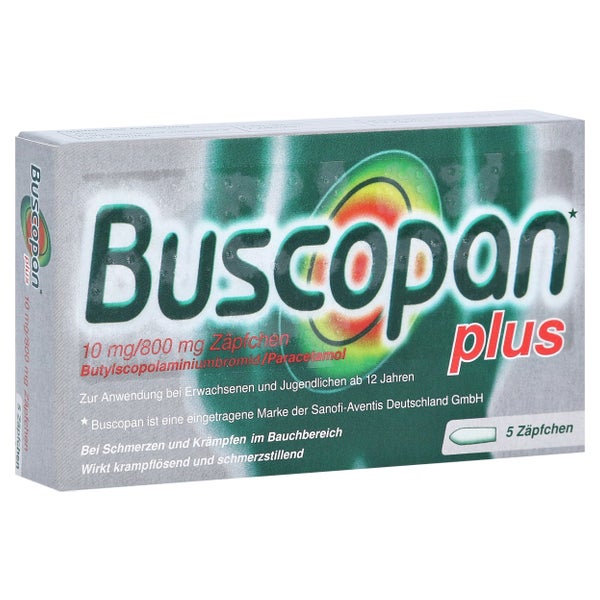 Buscopan plus 10 mg/800 mg Suppositorien - Reimport 5 St