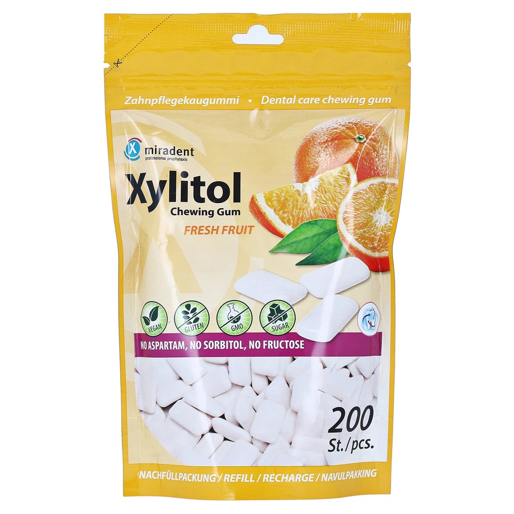 Miradent Xylitol Chewing Gum fresh fruit 200 St