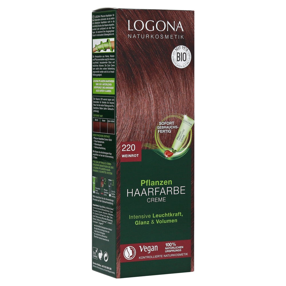 Pflanzen Haarfarbe Creme 220 weinrot 150 ml