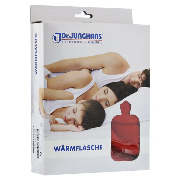 Wärmflasche mit Bezug rot 2 l