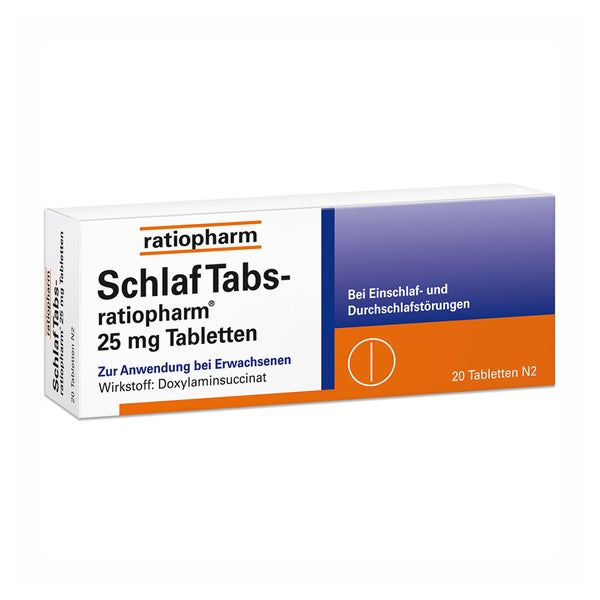 SchlafTabs-ratiopharm® 25 mg - Schlaftabletten mit Doxylamin 20 St