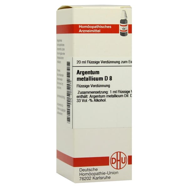 Argentum Metallicum D 8 Dilution 20 ml