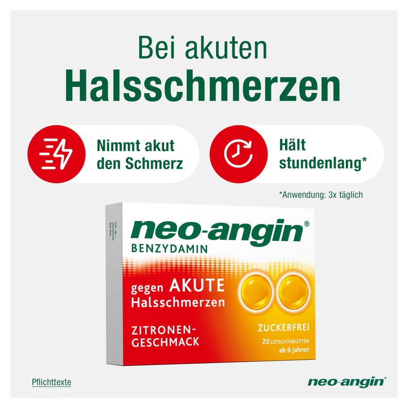 neo-angin Benzydamin Zitronen-Geschmack 20 St