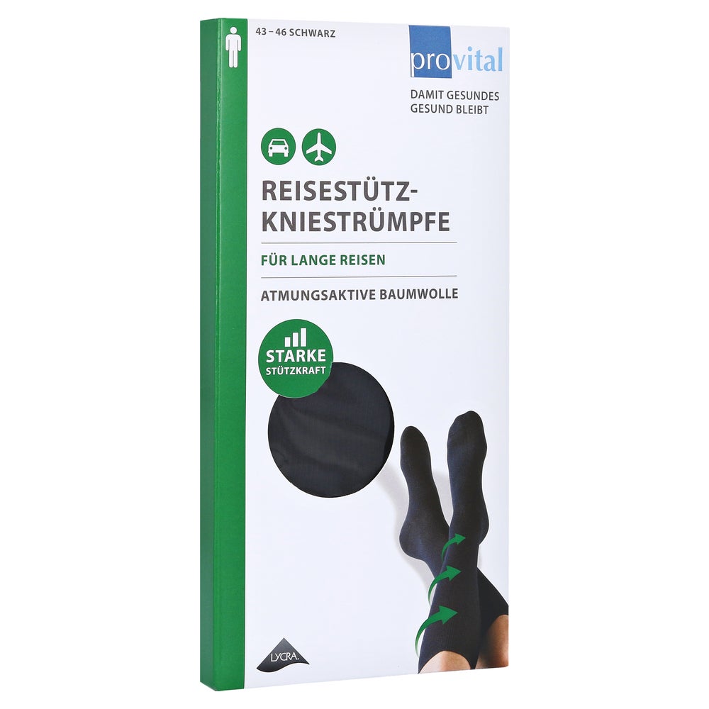 Provital Reisekniestrümpfe Gr.43-46 schw 2 St