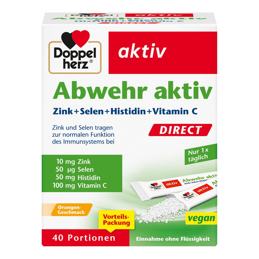 Doppelherz Abwehr Aktiv DIRECT Zink + Selen + Histidin + Vitamin C 40 St