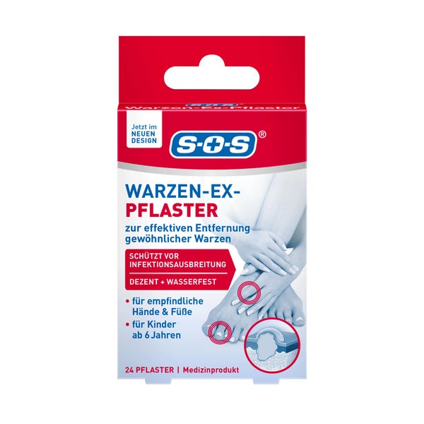 SOS Warzen-Ex Pflaster | Für Hände & Füße | 24 Stück 24 St