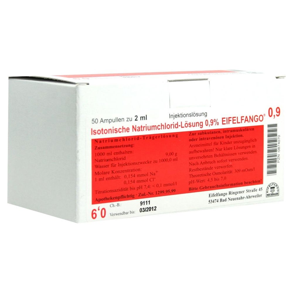 Isotonische NaCl Lösung 0,9% Eifelfango 50X2 ml