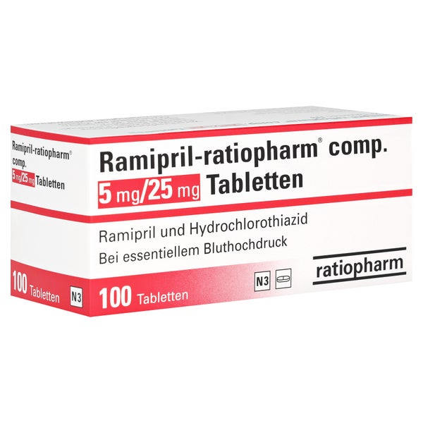 RAMIPRIL-ratiopharm comp.5 mg/25 mg Tabletten 100 St