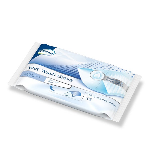 TENA Wet Wash Glove - 5 Stück parfümfrei 5 St