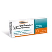 Produktabbildung: Loperamid-ratiopharm® akut 2 mg Filmtabletten 10 St
