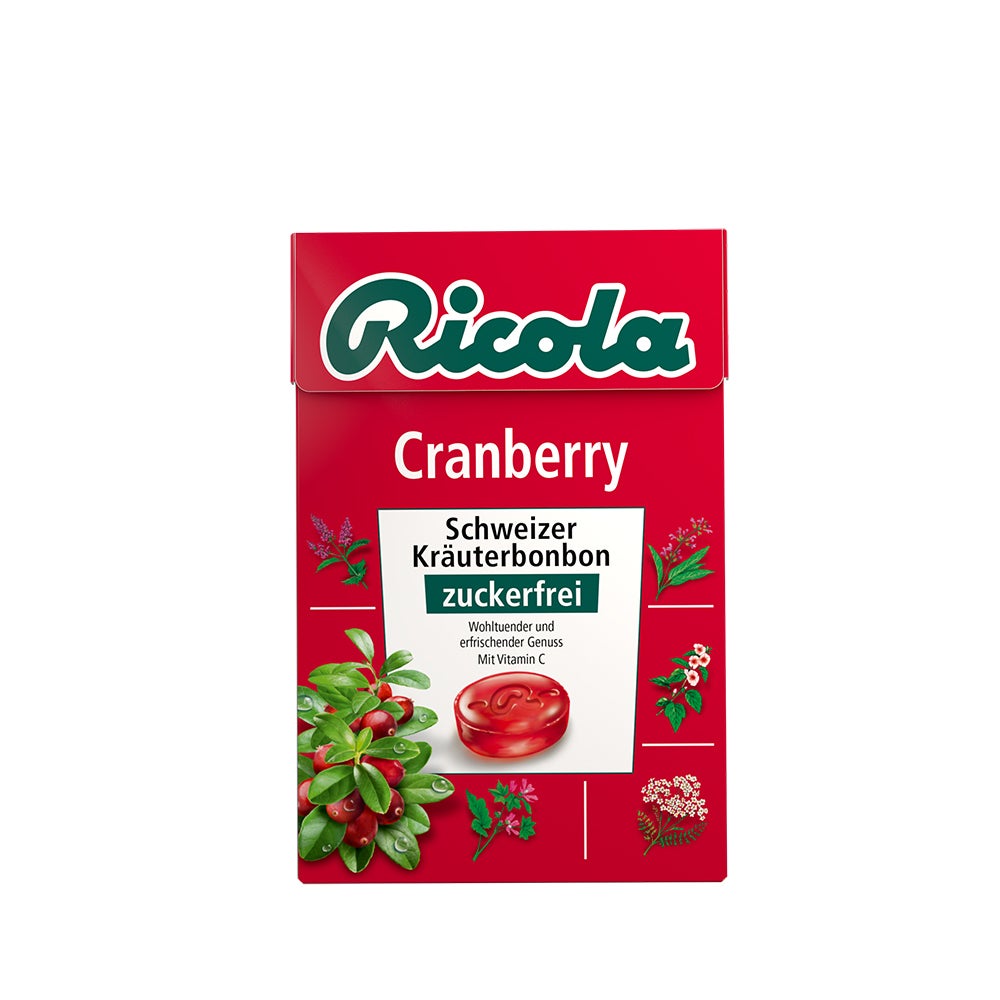 Ricola Cranberry ohne Zucker Box 50 g