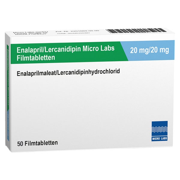 ENALAPRIL/Lercanidipin Micro Labs 20 mg/20 mg FTA 50 St