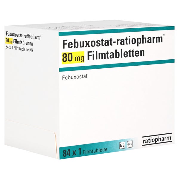 FEBUXOSTAT-ratiopharm 80 mg Filmtabletten 84 St