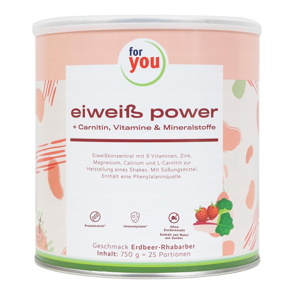 for you eHealth Eiweiß Power Erdbeer-Rhabarber 750 g