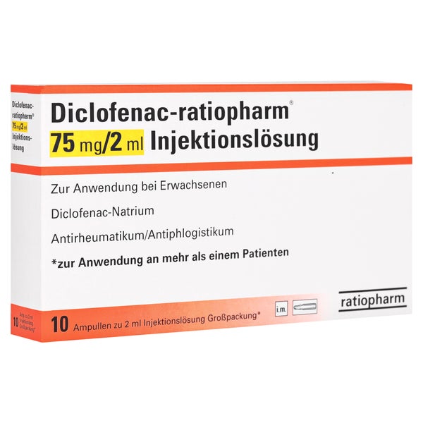 DICLOFENAC-ratiopharm 75 mg/2 ml Inj.-Lsg.Ampullen 10 St