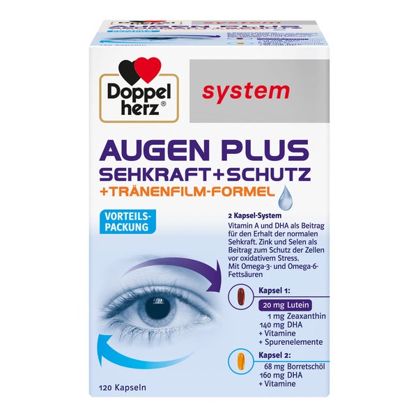 Doppelherz® system AUGEN PLUS Sehkraft+Schutz+Tränenfilm-Formel 120 St