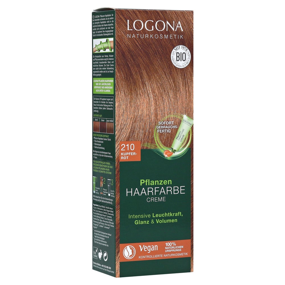 Pflanzen Haarfarbe Creme 210 kupferrot 150 ml