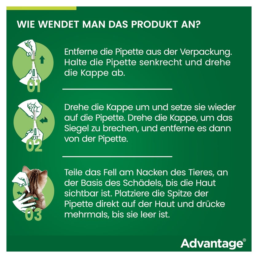 Advantage 40 mg Katzen und Zierkaninchen bis 4 kg 4X0,4 ml