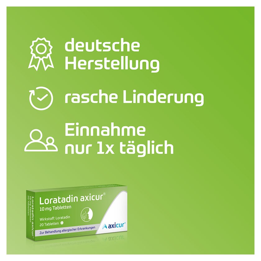 Loratadin axicur 10 mg Allergietabletten 100 St