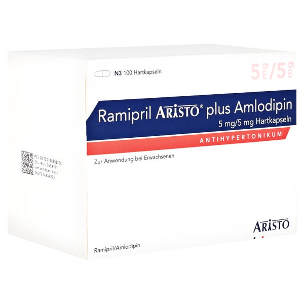 RAMIPRIL Aristo plus Amlodipin 5 mg/5 mg Hartkps 100 St