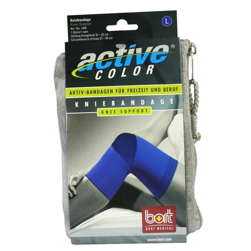 BORT Activecolor Kniebandage L blau 1 St
