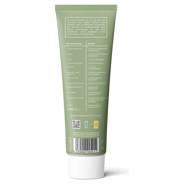 Zahncreme aus Kokosöl Pfefferminze & Zit 75 ml