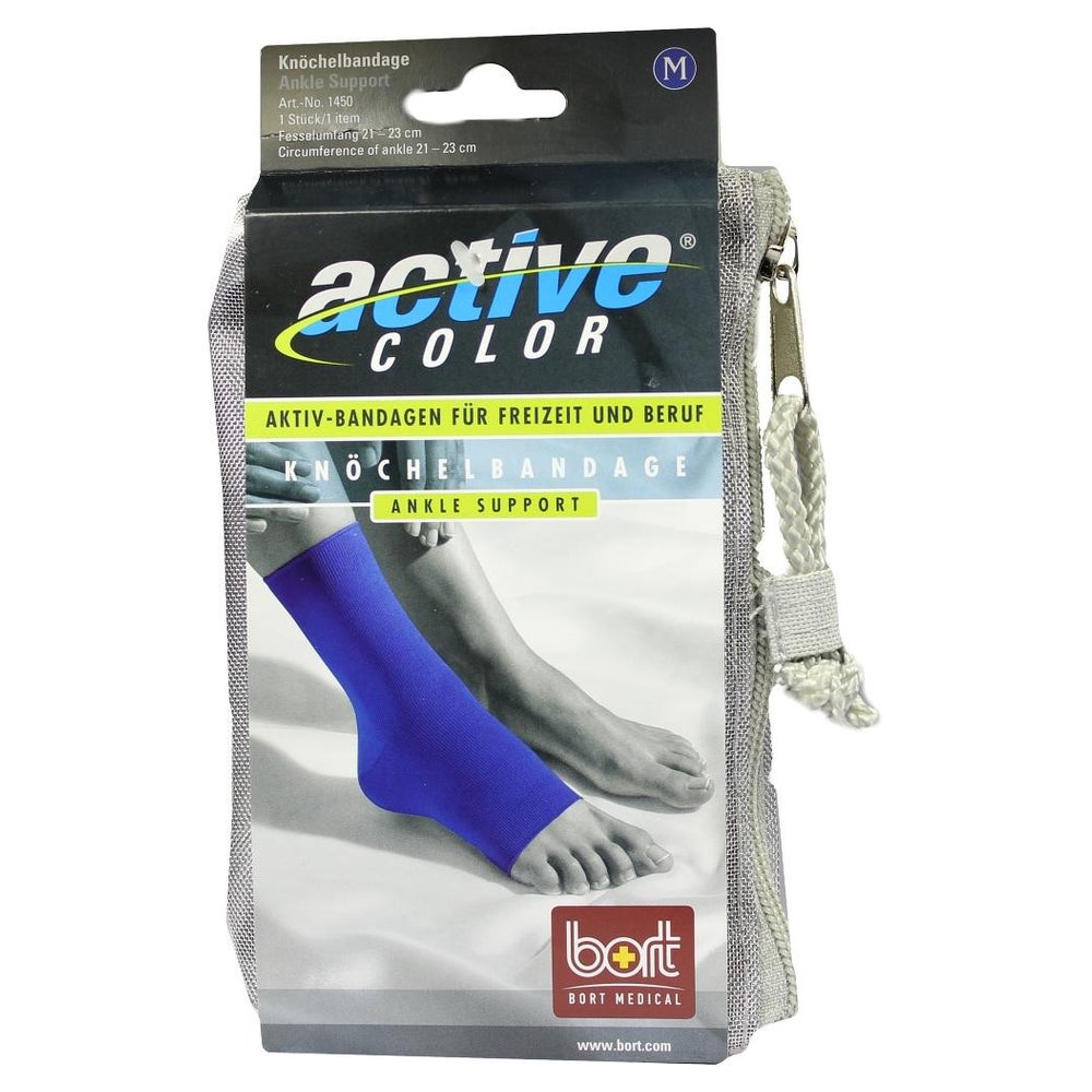 BORT Activecolor Knöchelbandage M blau 1 St