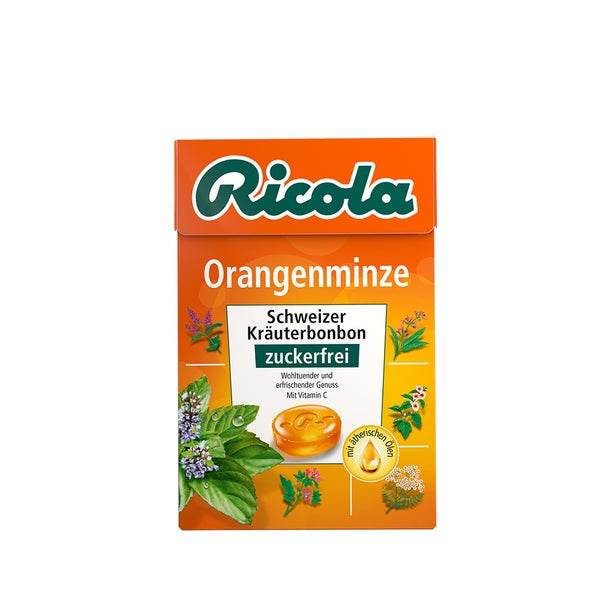 Ricola Orangenminze ohne Zucker Box 50 g