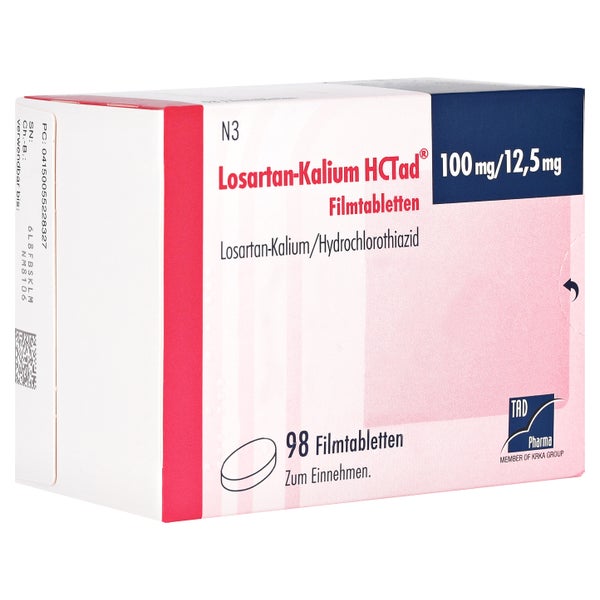 LOSARTAN Kalium HCTad 100/12,5mg Filmtabletten 98 St