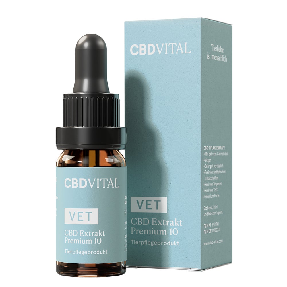 CBD VITAL VET Extrakt Premium 10% Öl Bio Tropfen für Tiere 10 ml
