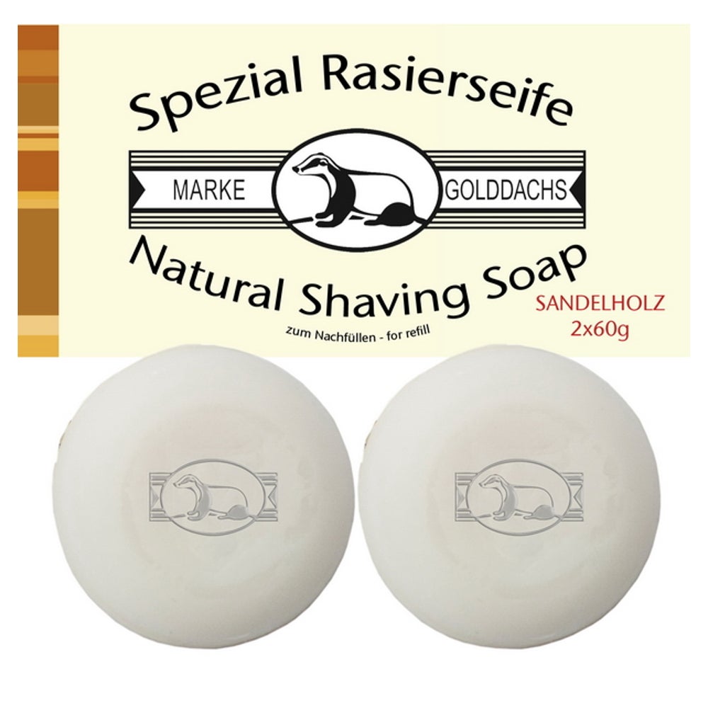 Rasierseife Sandelholz 2er Pack GOLDDACH 2X60 g