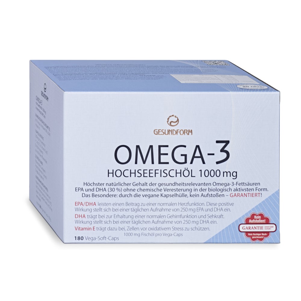 GESUNDFORM Omega-3 Fischöl 1000 mg Vega-Soft-Caps 180 St