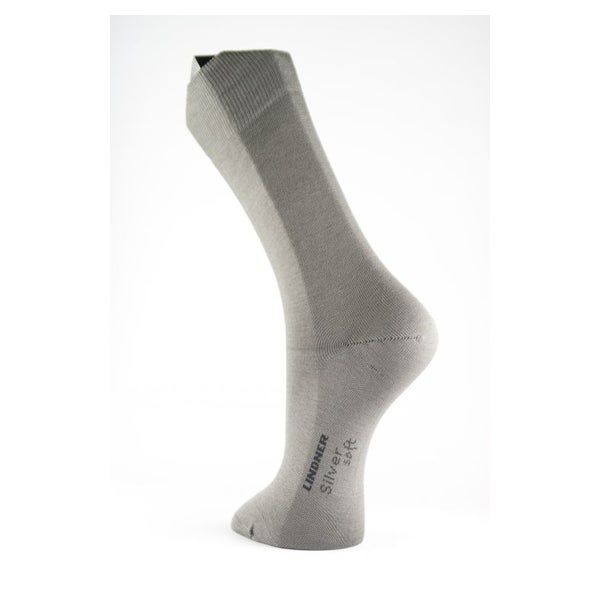 LINDNER® Silversoft® - Diabetikersocken / Neurodermitikersocken, Grau, Gr. 44 - 46 2 St