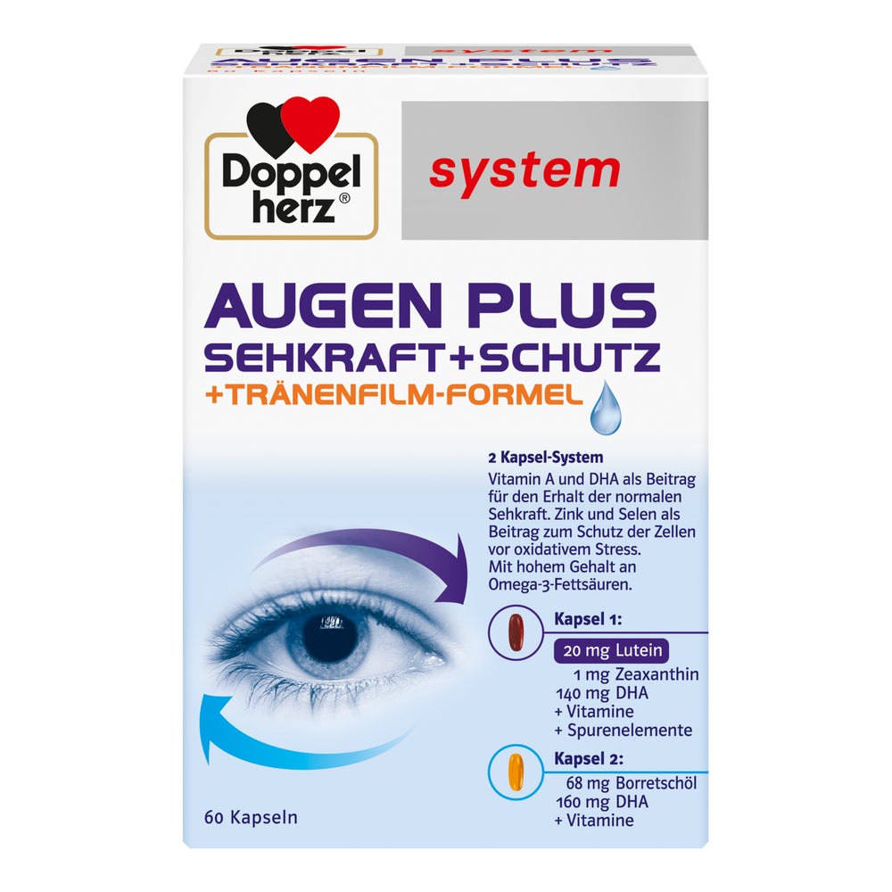 Doppelherz system Augen Plus Sehkraft + Schutz + Tränenfilm-Formel 60 St